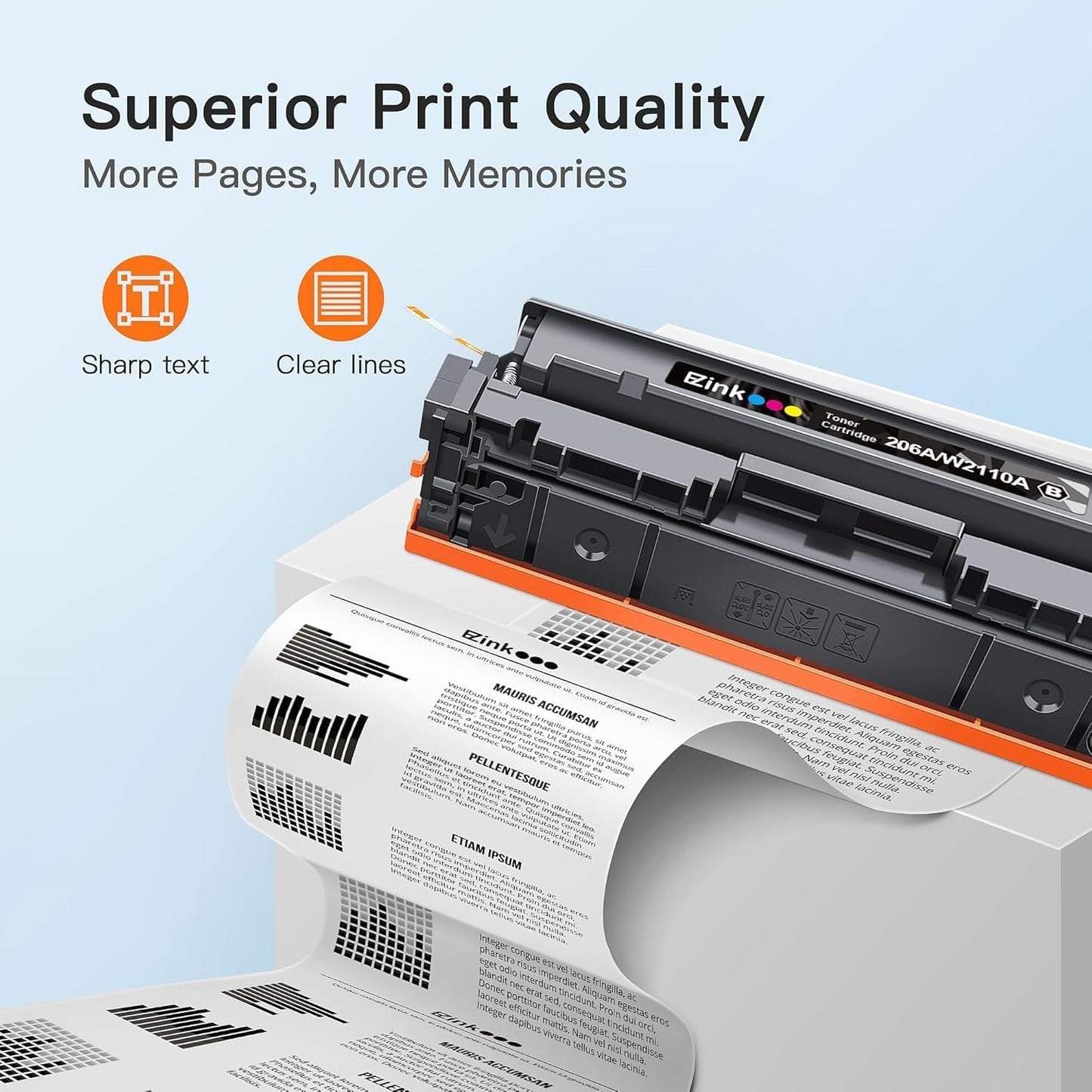 E-Z Ink Compatible 206A (with Chip) Replacement for HP 206A Toner Cartridges 4 Pack 206X to Use with Color Laserjet Pro MFP M283fdw M283cdw M283fdn M282nw Pro M255dw M255nw M283 M255 W2110A High Yield