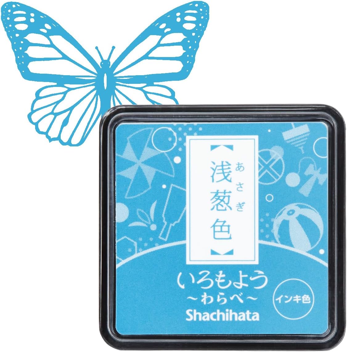 IROMOYO WARABE Stamp PAD, Small Traditional Japanese Ink Colour, Oil-Based Ink pad - Turquoise