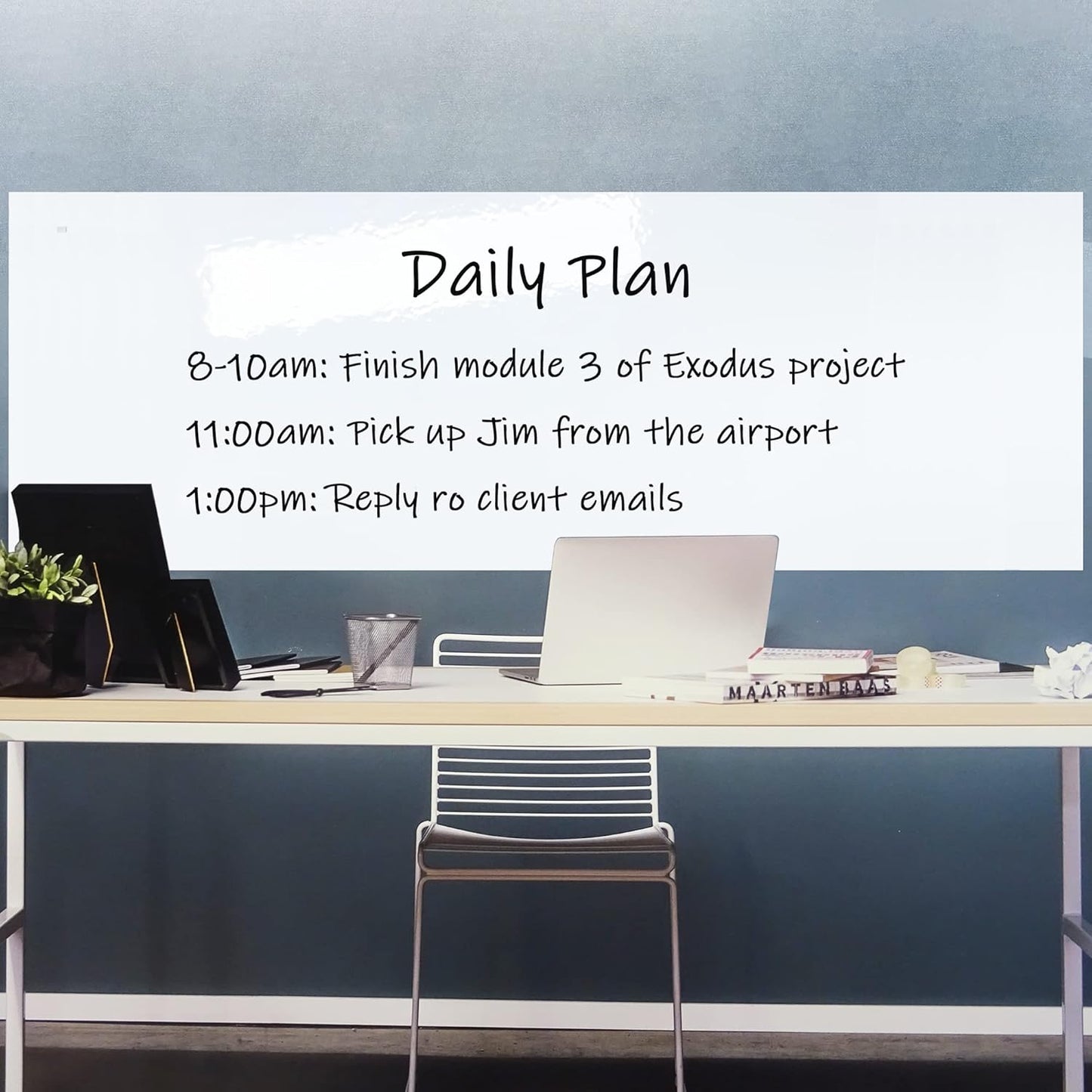 T&W SAME FILM White Board Dry Erase-Whiteboard Wall Sticker Roll 17.3''X78.7''-Self Adhesive Dry Erase Paper for Desk/Glass/Fridge/Office/Door/Classroom/Kids/Adults-3 Markers-White