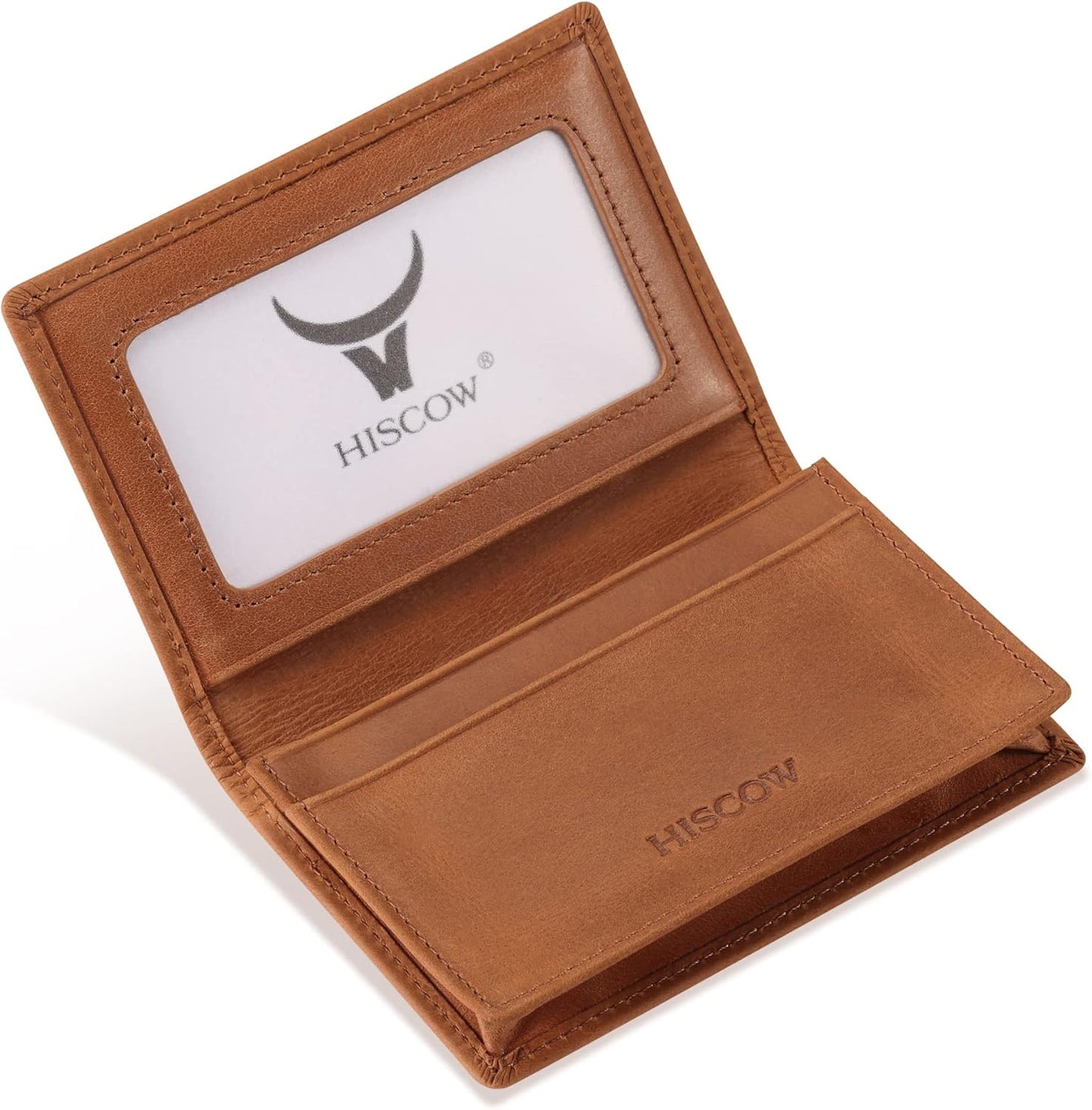 Leather Business Card Case Holder for Men & Women, Italian Calfskin