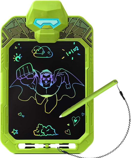 10 Inch LCD Writing Tablet for Kids – Powerful Warrior & Green Hero, Erasable Doodle Board Drawing Pad, Travel Educational Toy for Toddlers 3-8, Birthday Boys & Man (Green)
