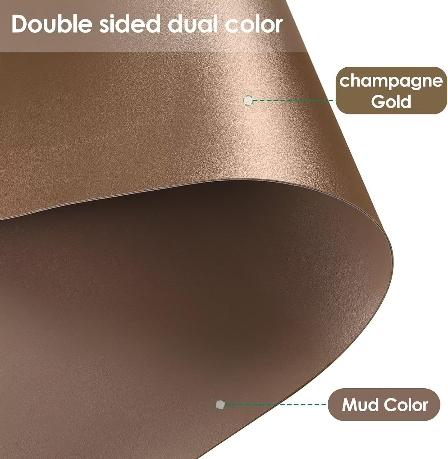 Table Pad Protector for Dining Room Table - Can Be Used On Both Sides Waterproof and Easy to Clean Good Flatness Used for Dining Table(Mud Color+Champagne Gold 54x72)