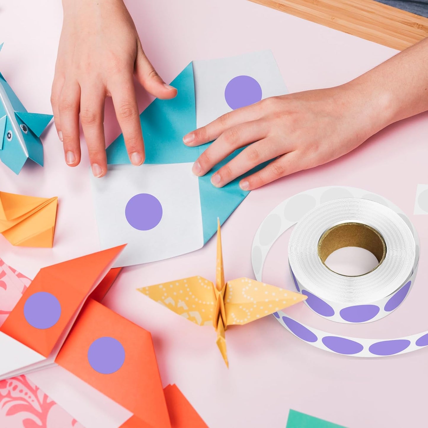 1 Inch Round Color Coding Labels, 1000 Dots Per Roll Lavender Color Coded Dot Stickers, Round Color Dot Labels for Organizing, Filing, and Storage