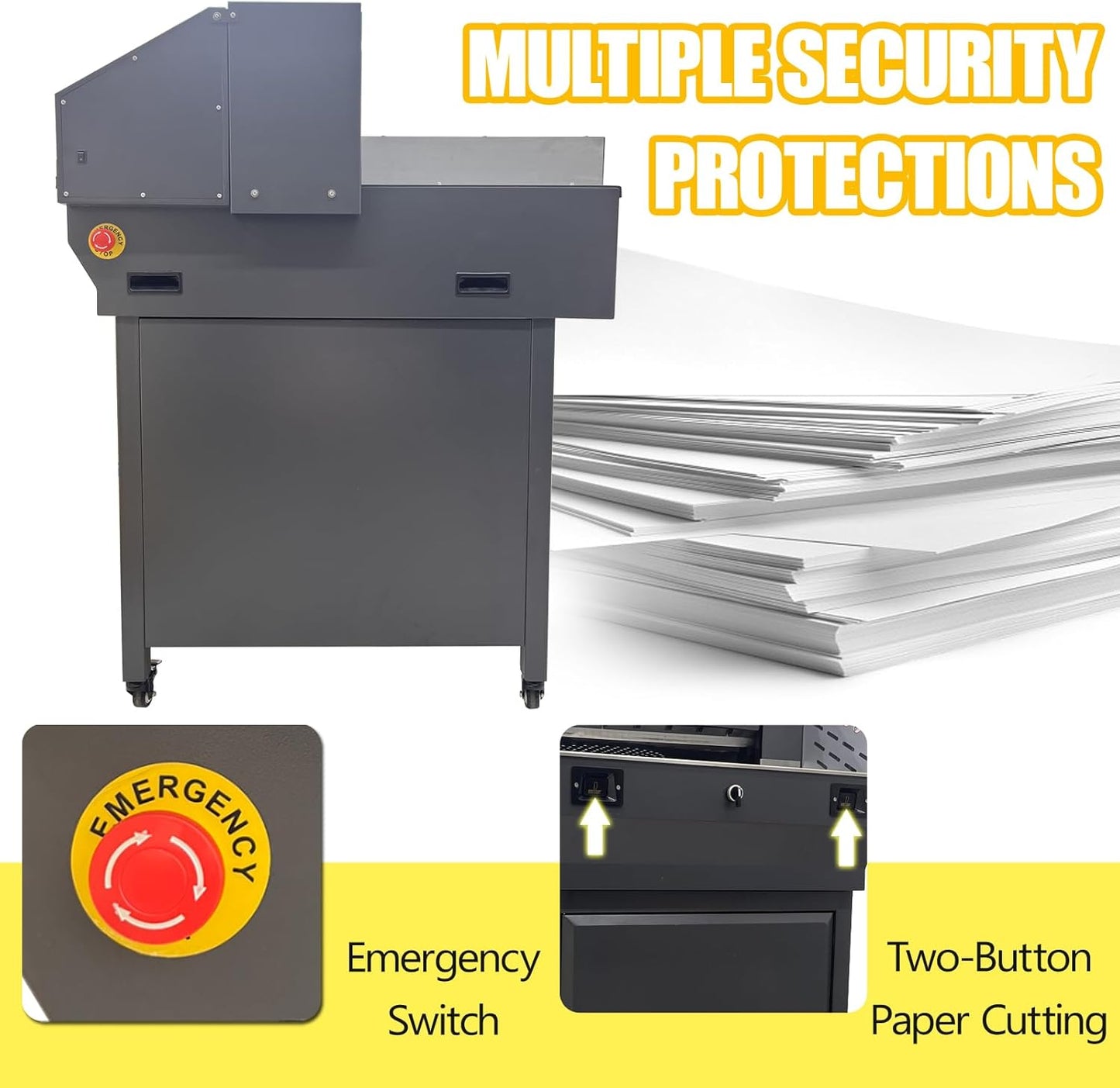 TECHTONGDA 110V Electric Paper Cutter Automatic Cutting Paper Machine with Extra Knife Pad, Heavy Guillotine Paper Cutter 3.15in Cutting Thickness, 19.3" Cutting Length