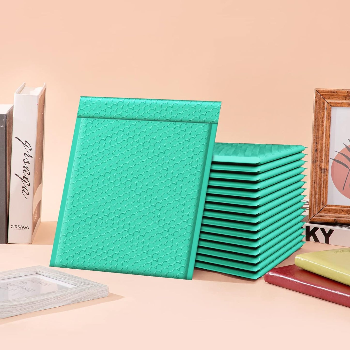 Fuxury Bubble Mailers 8.5x12 Inch 25 Pack, Strong Adhesion Padded Envelopes #2,Self Seal Bubble Envelopes, Waterproof Padded Mailers Packaging for Small Business,Books,Clothes, Makeup Supplies,Teal