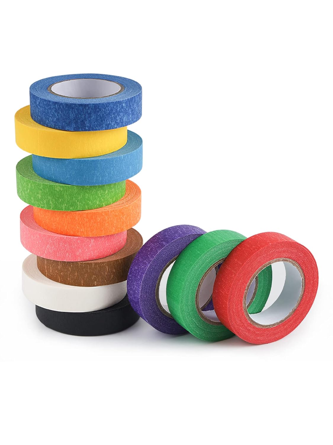 Lichamp Colored Tape, 12 Rolls Colorful Masking Tape Painters Color Craft Tapes for Labeling Classroom, 0.6 inch x 15 Yards (45 Feet) Per Roll (Total 180 Yard, 540 Feet)