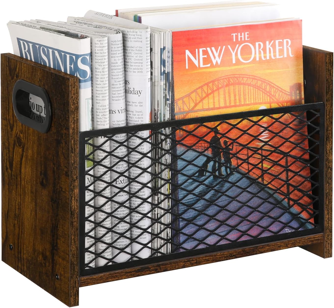 YINMIT Magazine Holder, Magazine Rack Floor, Magazine Storage Basket, File Holder Organizer, Folder Organizer for Magazines, Books, Newspapers, Tablets (Medium)