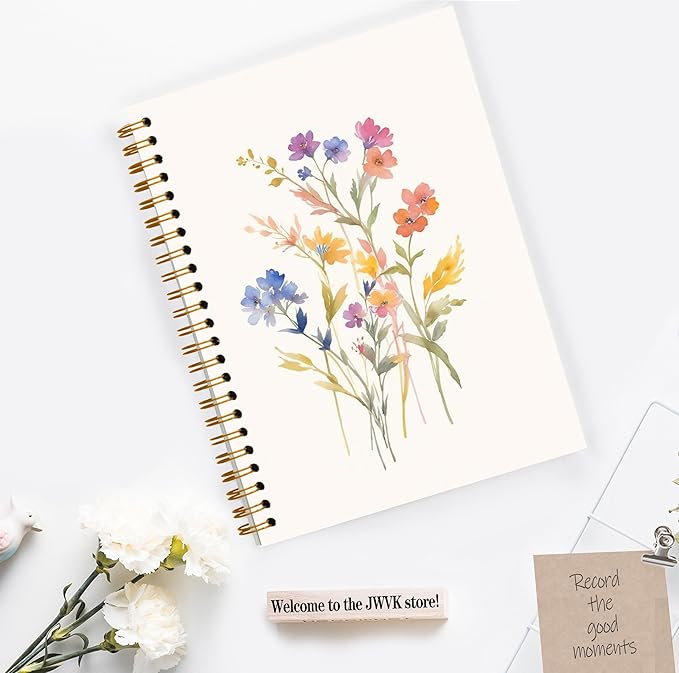 Vintage Wild Flower Botanical Plant Notebook 05,Rustic Spring Floral Cottagecore Notebook Journal for Work Office School Student Teacher,Hardcover Spiral Notebook 5.5x8.7