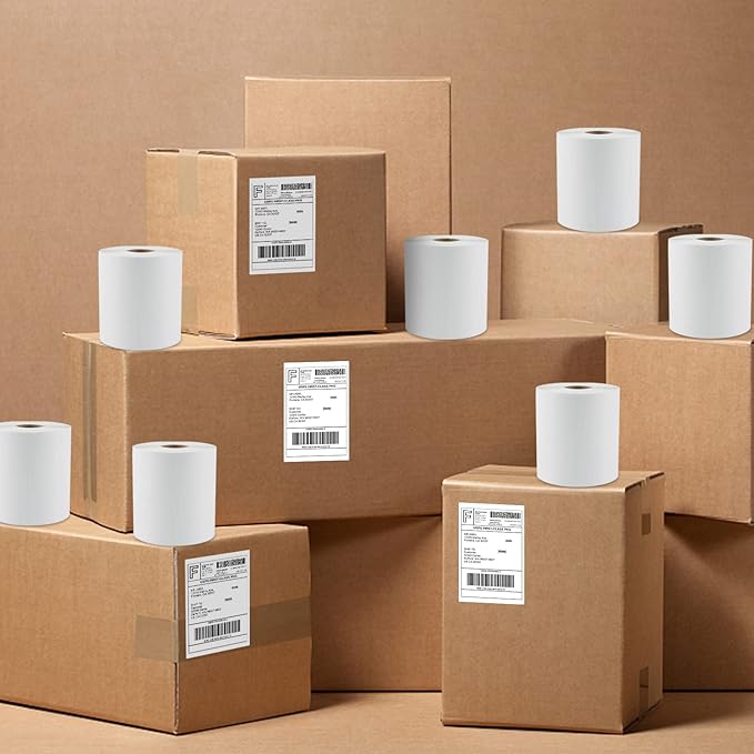 MFLABEL 4 Rolls of 250 4x6 Direct Thermal Blank Shipping Labels for Zebra 2844 Zebra 2843 2844z Eltron