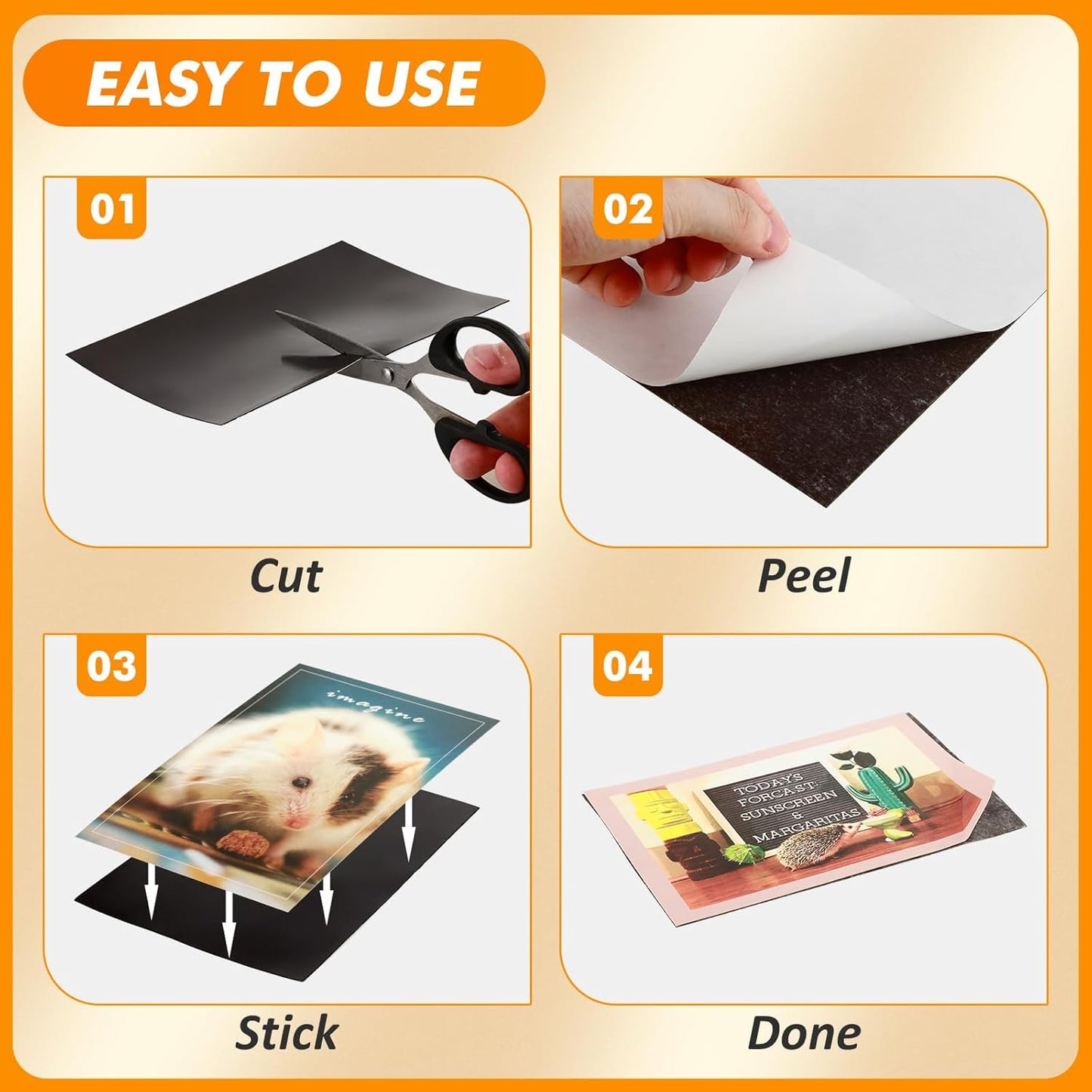 Adhesive Magnetic Sheets 8.5 x 11 Inch, 40 Packs Magnetic Sheets with Adhesive Backing - 0.5mm Thickness Flexible Magnet Sheets for Dies Storage, Craft Projects, Photos, School, Office