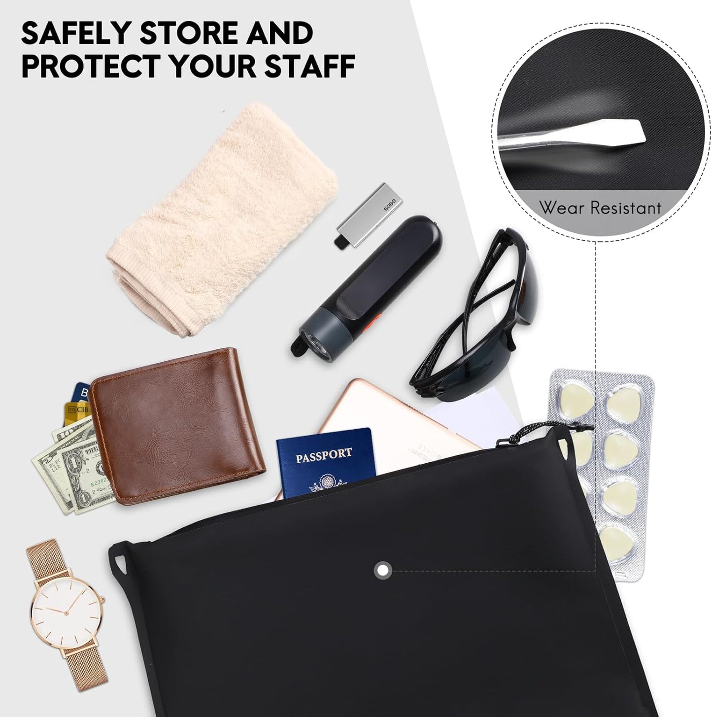 Haimont Waterproof Pouch, Small Waterproof Dry Bag with Upgrade Zipper for Travel Boating Kayaking Hiking Document Organizer