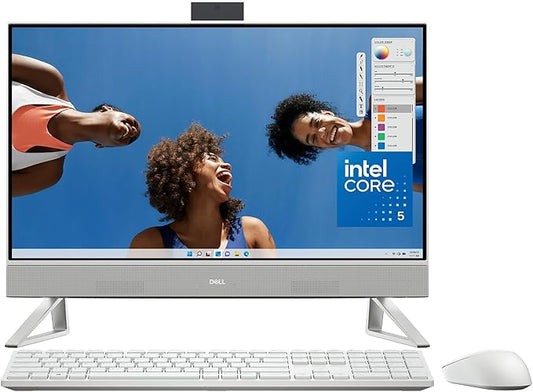Dell Inspiron 5430 All in One Desktop - 23.8-inch FHD (1920 x 1080) Display, Intel Core 5-120U, 8GB DDR4 RAM, 512GB SSD, Intel Graphics, Windows 11 Home, Onsite & Migrate Service - White