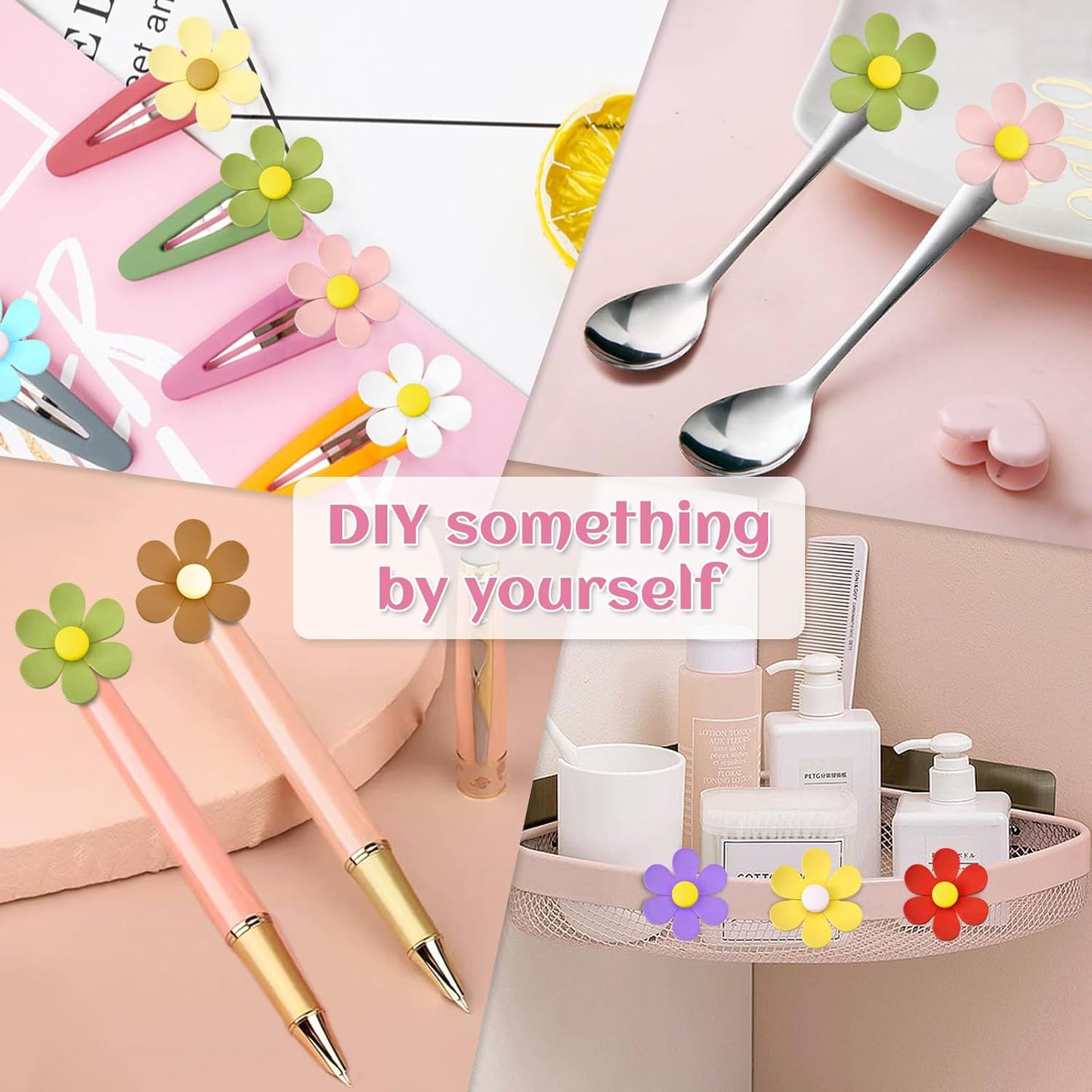 Qualsen Flower Magnets for Whiteboard & Fridge – 12 Pcs Cute 3D Decorative Refrigerator Magnets for Locker, Kitchen, Office, Classroom