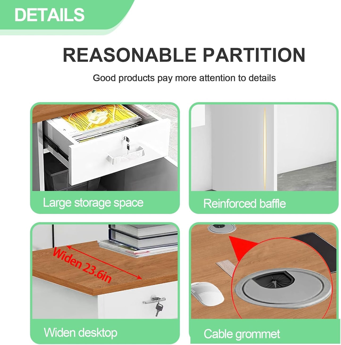 Modern Reception Desk with Counter and Drawer Office Front Desk with Cabinet Wooden Commercial Reception Table Checkout Counter for Retail Salon Lobby White and Brown Right 63inch/160cm