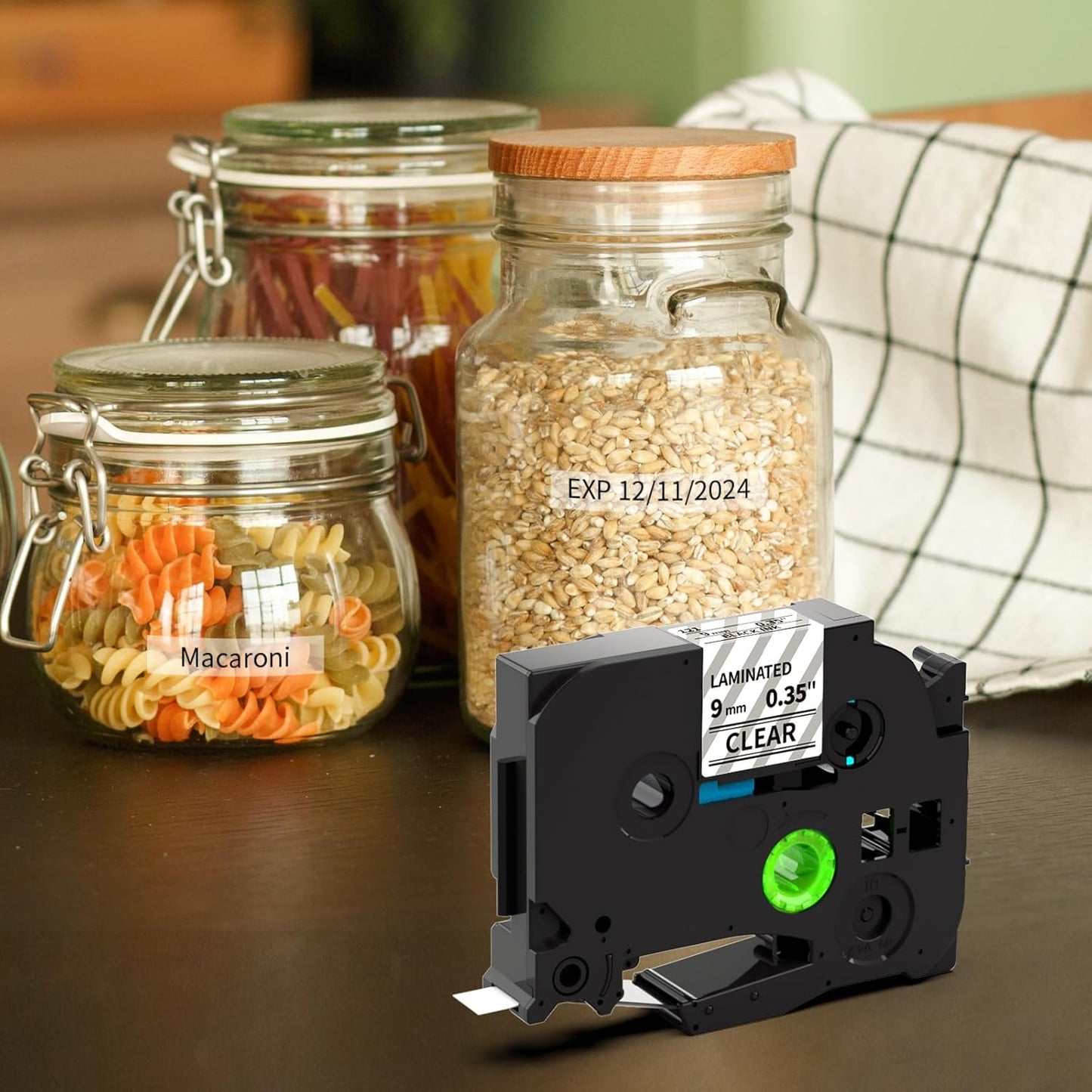 Labelife 9mm Label Maker Tape Clear TZe-121 Compatible with Brother TZe TZ Tape 9mm 0.35 Laminated Clear Ptouch TZe121 TZ-121 for Brother P Touch PTD210 PTD220 PTD400 PTD600 PTH110,4-Pack, 3/8''