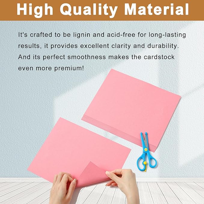 40 Sheets Candy Pink Cardstock 8.5 x 11 Craft Paper, 75lb Premium Heavyweight Paper Card Stock for DIY Cards Making, Greeting Cards, Party Decorations, Wedding Invitations, Menus