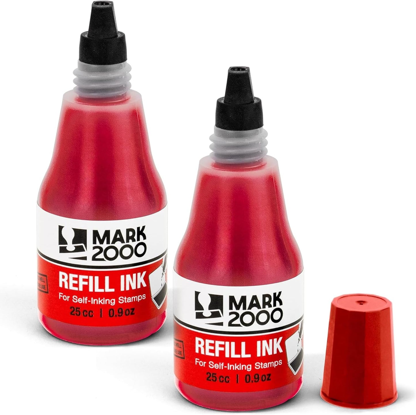Self-Inking Refill Ink - 2 Pack - Red - 25cc (0.9oz)