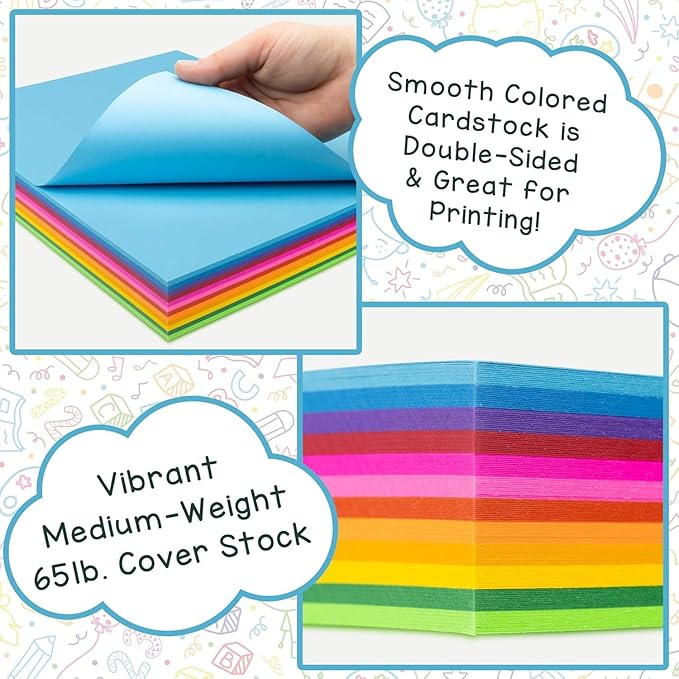 Hygloss Black Cardstock - 8.5x11-Inch, 50 Sheets, 65 lb/ 176 gsm, Fade-Resistant, Acid-Free Color Card Stock Paper