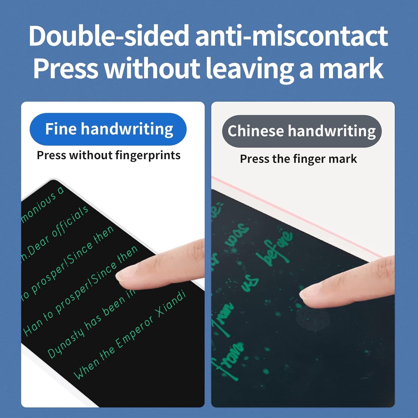 Mini LCD Writing Tablet, 6.5in Double Display Erasable Reusable Electronic Drawing Pads, Electronic scratchpad for Kids and Adults（Black