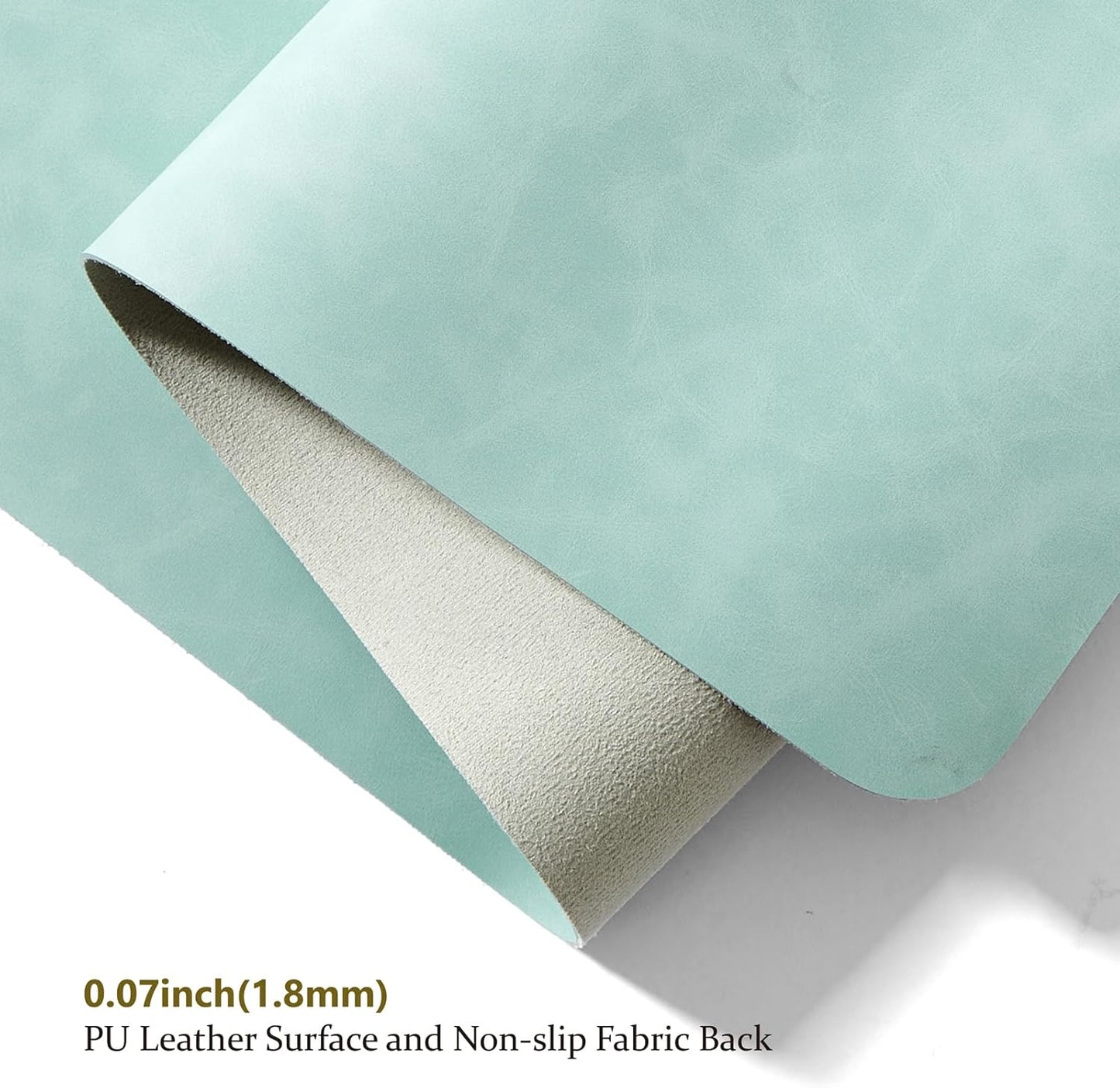 Distressed Leather Desk Mat - Non-Slip PU Desk Pad for Office and Home - Desk Organization and Accessories - Ideal for Large Mouse Pad and Desk Mats on Top of Desks(Mint Green,31.5"x 15.7")