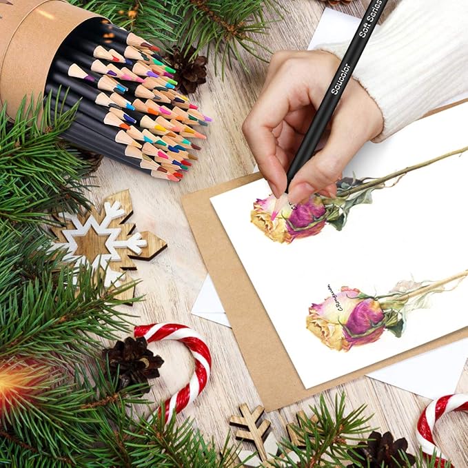 Soucolor 72 Colored Pencils Set - Premium Art Supplies for Kids, Students & Adults - Vibrant Colors, Smooth Writing, Easy Blending and Shading, Perfect for Coloring Books, Sketching & Drawing Pads