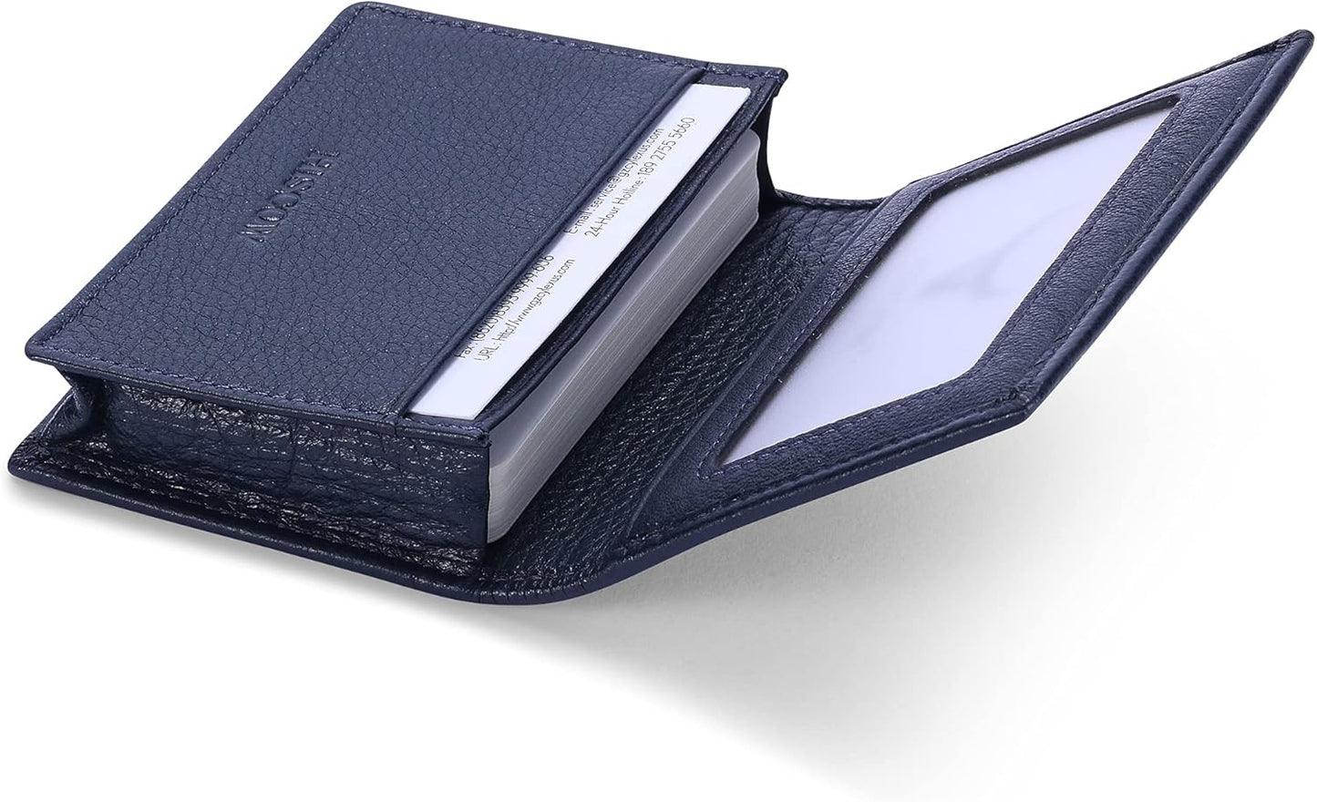 Leather Business Card Case Holder for Men & Women, Italian Calfskin