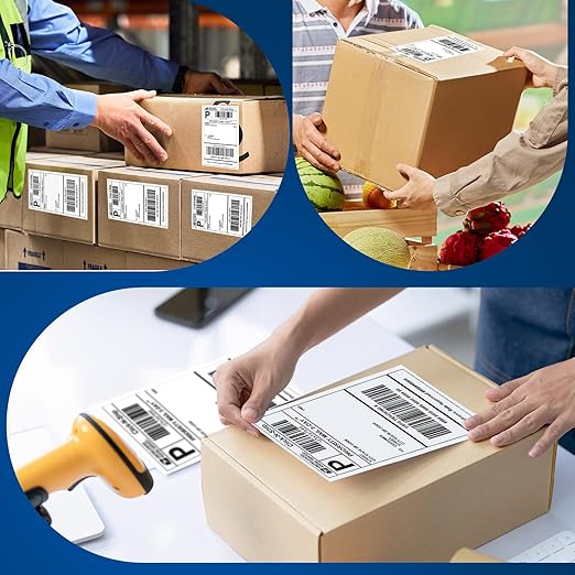 L LIKED 3300 PCS 4"x 6" Direct Thermal Labels White Perforated Shipping Label, Compatible with DYMO 4XL 1744907,Zebra, Rollo, Jadens, Nelko, 220 Labels per Roll, 15 Rolls