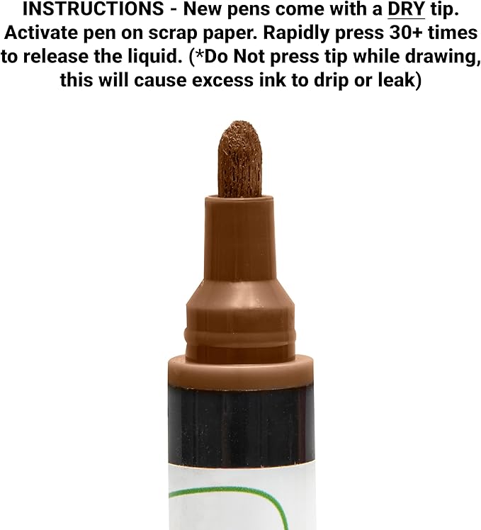 Glass Pen Window Marker: Liquid Chalk Pens for Glass, Whiteboard Markers with Washable Paint - Graduation, Car Windows, Mirror Pen, Storefront, Wedding, Parade, Party & Holiday (Brown, Fine Tip)