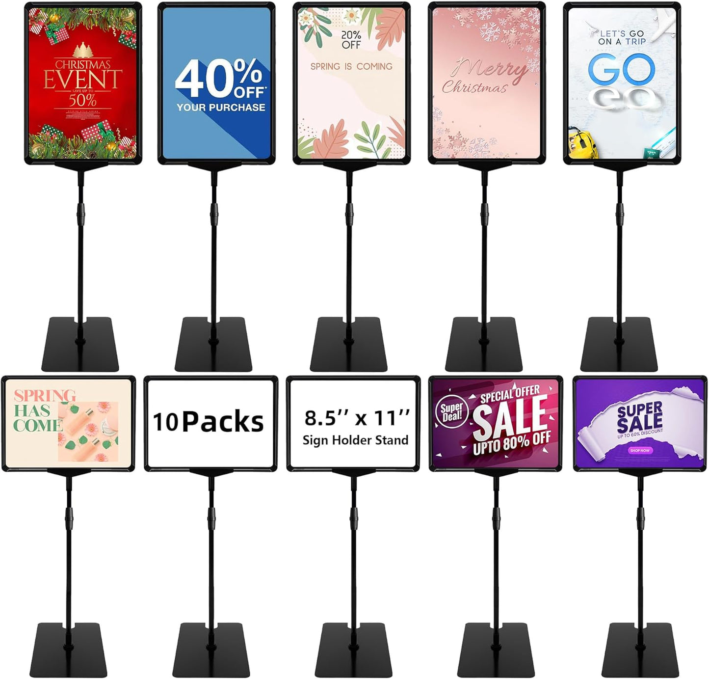 Sign Holder Stand 8.5 x 11,Sign Stand for Display,Adjustable Sign Holders For Table Top,Table Sign Holders