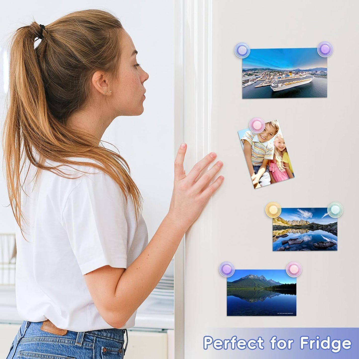 Qualsen Magnets for Whiteboard, Round Fridge Magnets for Dry Board Decorative, Teacher Supplies for School, Classroom, Home, Office, Locker (10pcs- Crystalline Hat)