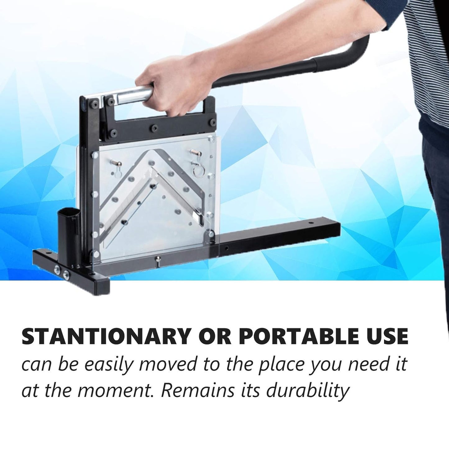 IDL Packaging AC-110 Portable Cutter for Cardboard Edge Protectors up to 4" x 4" x 0.4" Size - Heavy-Duty Tool for V-Board Cardboard Corners of Various Length - Stationary or Fully Portable Use