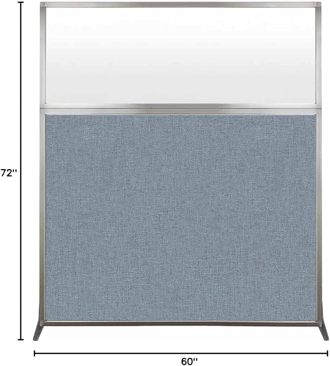 Versare Hush Screen Portable Room Divider | Workstation Wall Divider | Freestanding Privacy Hush Panels | Frosted Windows | Fabric Office Divider Screen | Great for Room Separation