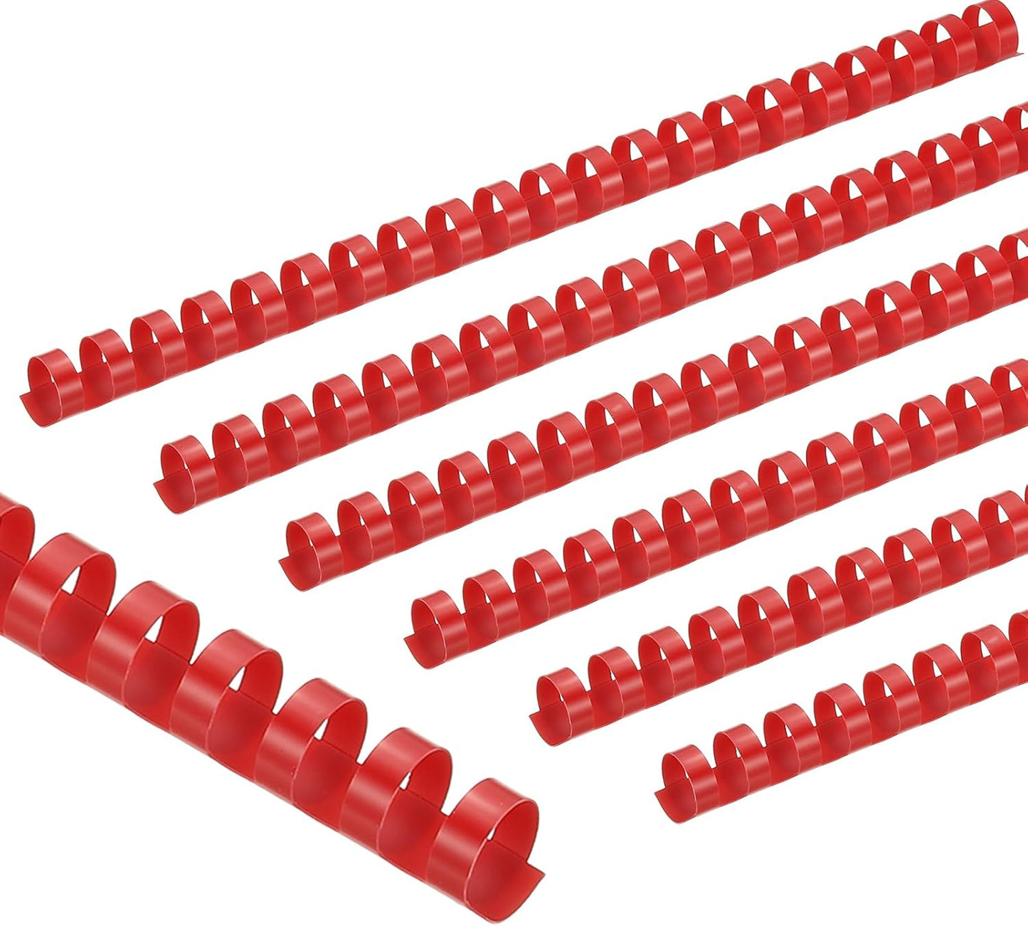 PATIKIL 16mm (5/8") Plastic Binding Combs, 100 Pcs 21 Rings Comb Binding Spines 120 Sheet Capacity Letter Size for Binding Paper Sheets Notebook Calendar Picture Album, Red