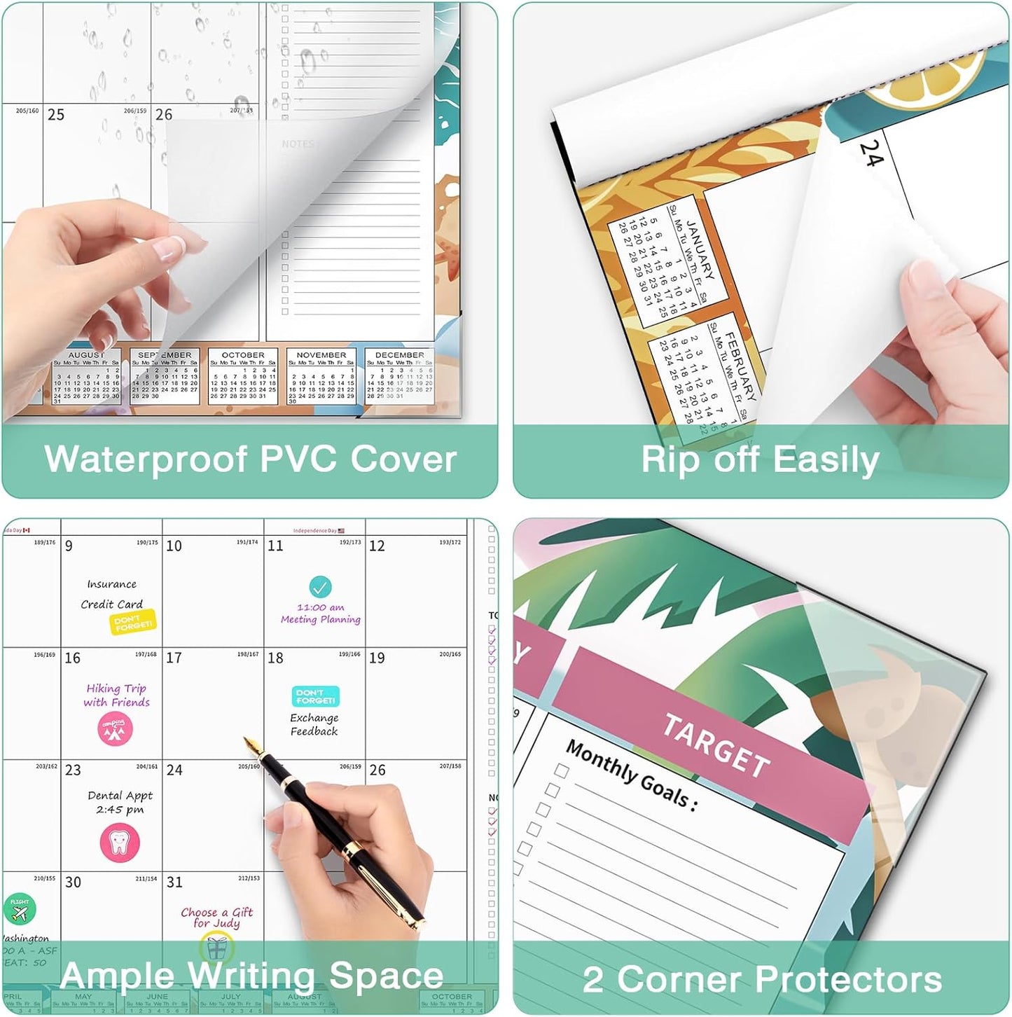 Ospelelf Desk Calendar 2025-2026 Large 22'' x 17'' Calendar 2025 Monthly Desktop Calendar, 18 Month Calendar, Use July 2025 - Dec 2026, Seasons