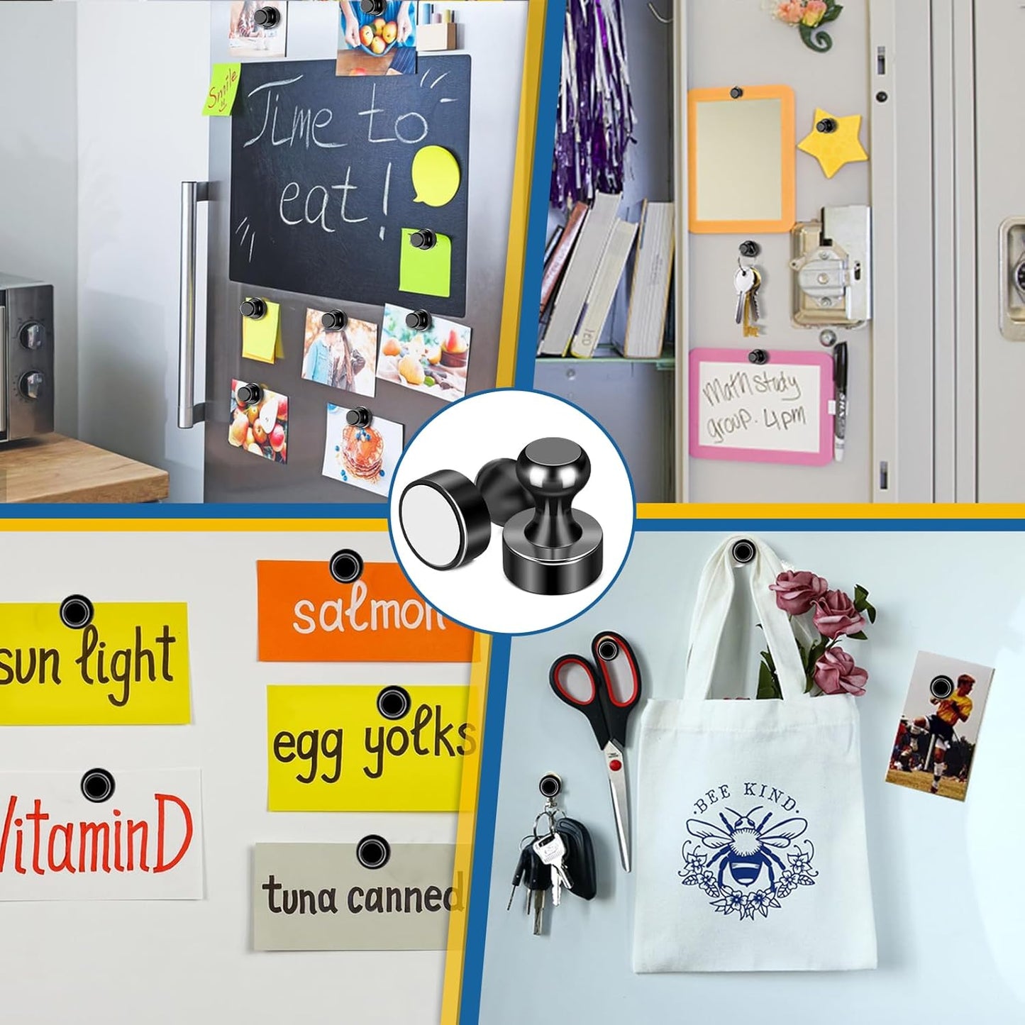 LOVIMAG Fridge Magnets, 18 Pcs Small Neodymium Magnets for Refrigerator，Whiteboard Magnets for Office，Push Pins Magnets with Epoxy Coating for Cruise, Cruise Door Magnets for Decorations