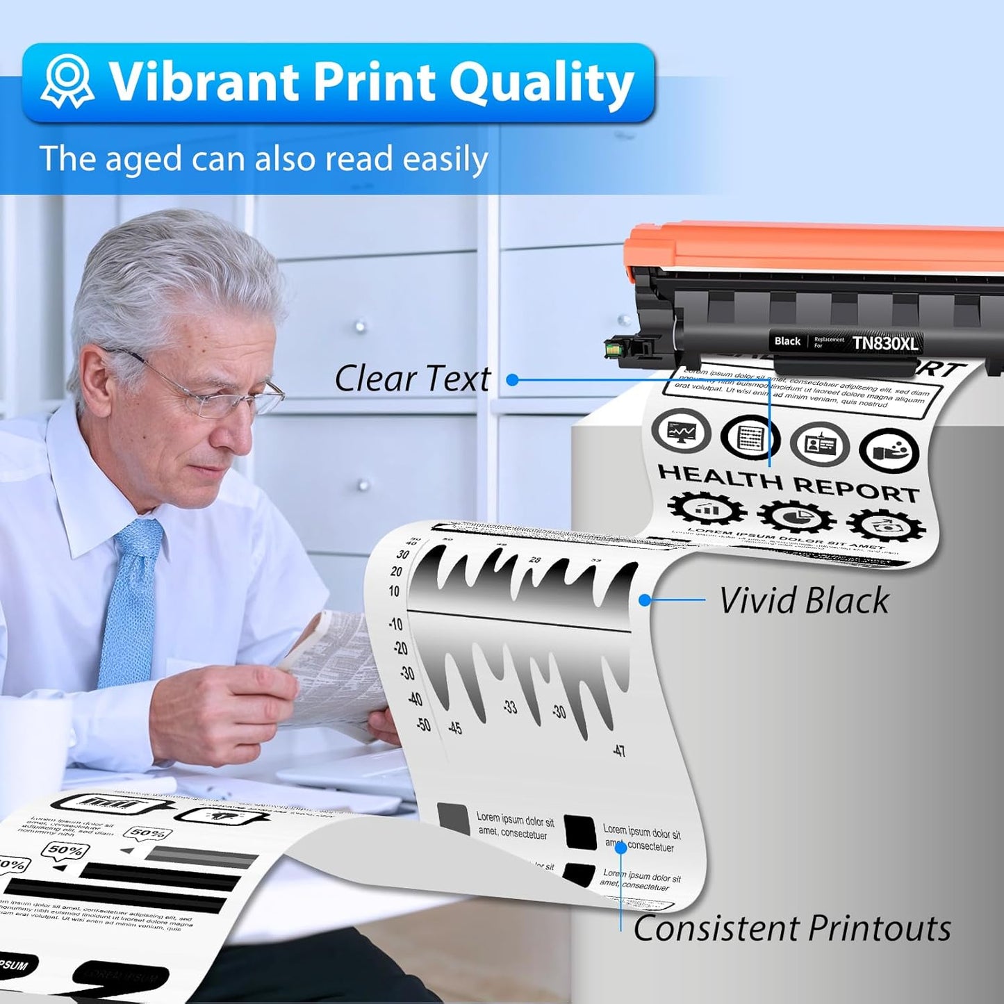 ZIPRINT TN830XL Toner 4 Pack(with chip) Compatible Replacement for Brother tn830 tn 830xl tn830/xl/v tn 830 Toner for HL-L2460DW HL-L2405W DCP-L2640DW MFC-L2820DW MFC-L2900DW HL-L2480DW Printer