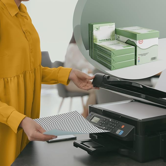 Bamboo Printer Paper - 8 1/2” x 11” - 20LB Multipurpose White Paper - Made from Bamboo Fiber, Renewable Resources, Zero Trees Used - 5 reams (2500 Sheets)