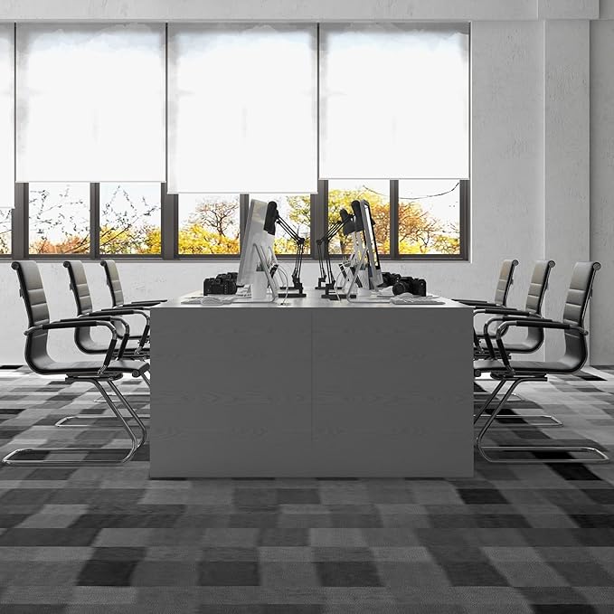 Reception Chairs No Wheels Leather Conference Chair Heavy Duty Back Support Office Guest Chair, Set of 2 (Black)