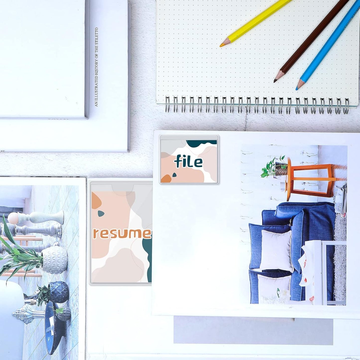 100 Self-adhesive Index Card Holder for Business Cards, Clear Plastic Sticky Labels Holders for Storage Bins Toy Bins Scrapbooks, Organize and Protect Cards Photos Labels (2.32 x 3.54'', 1.85 x1.57'')