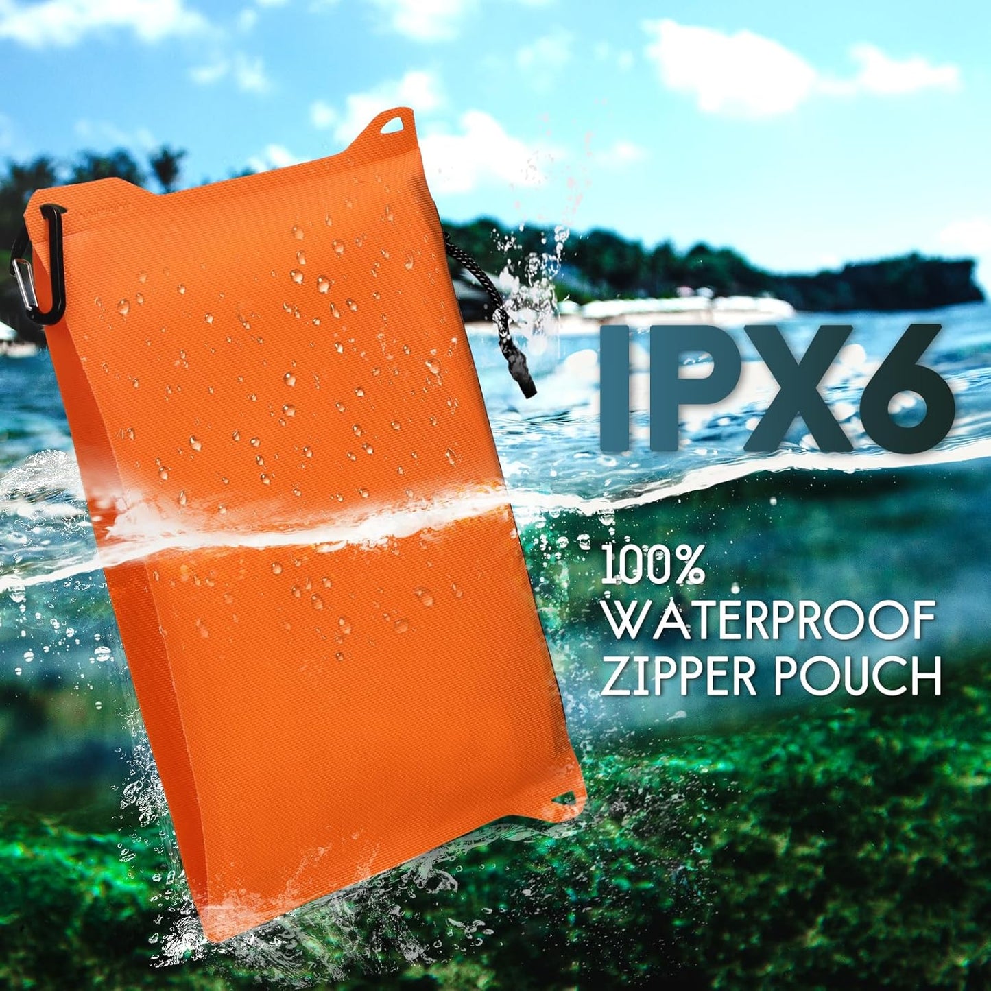 Haimont Waterproof Pouch, Small Waterproof Dry Bag with Upgrade Zipper for Travel Boating Kayaking Hiking Document Organizer