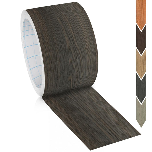 GSCIT Club Black Walnut Wallpaper, 2.4 inch X 25ft Self Adhesive Wood Grain Repair Tape Black Walnut Repair Patch for Tables, Chairs, Baseboards, Doors, Windows, Floors, Handicraft DIY.