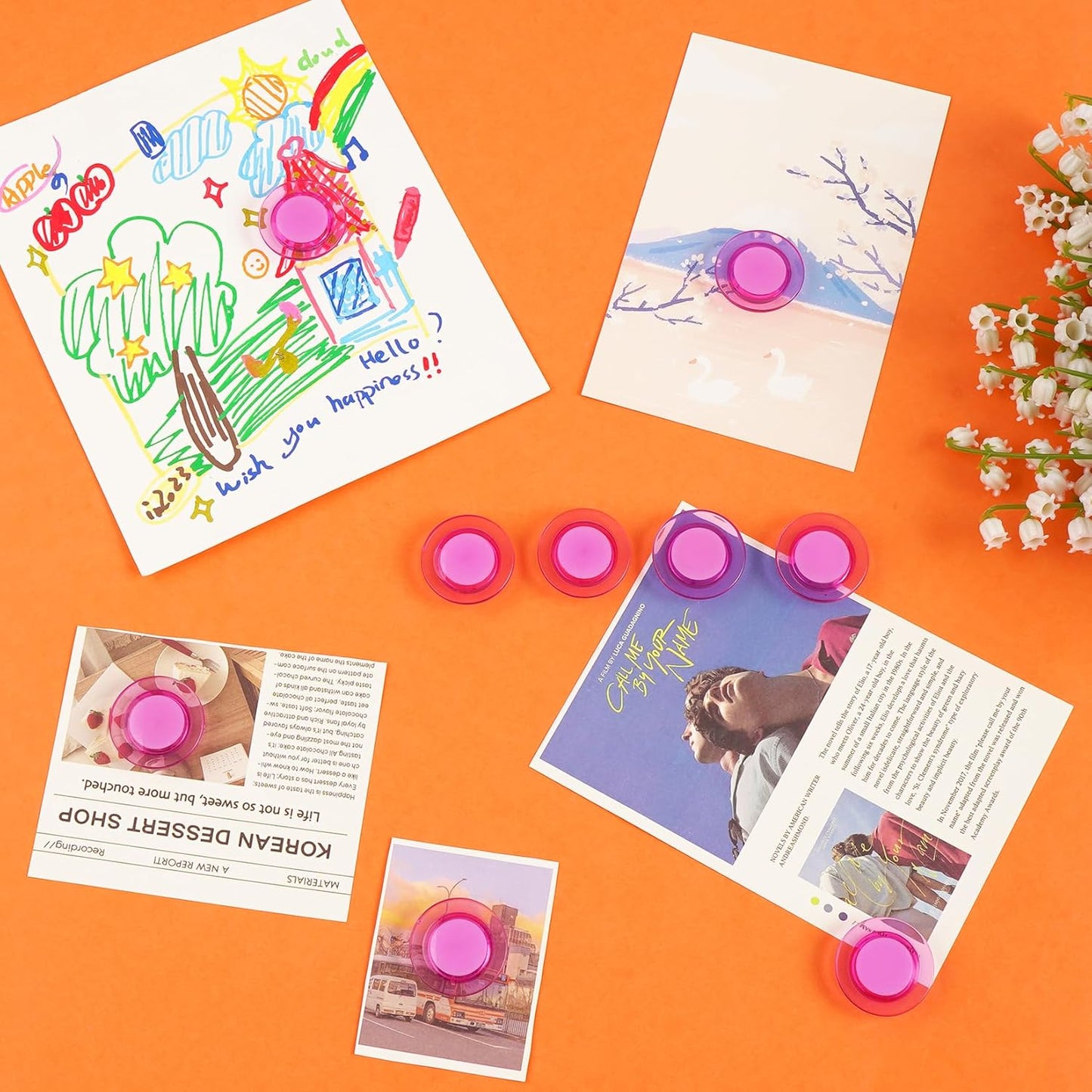 VNDUEEY 45 Pcs Round Whiteboard Magnets, Refrigerator Magnets, Dry Board Fridge Magnet, Small Magnet Teacher Supplies for School, Home, Office(Pink, 3cm/1.18in)