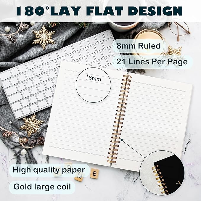 BearCake the Lord is Good Boho Floral Christian Notebook Journal, Christian Gifts for Women, Bible Notebooks for Note Taking, Bible Journaling Notebook, Hardcover Spiral Notebook 5.5x8.3