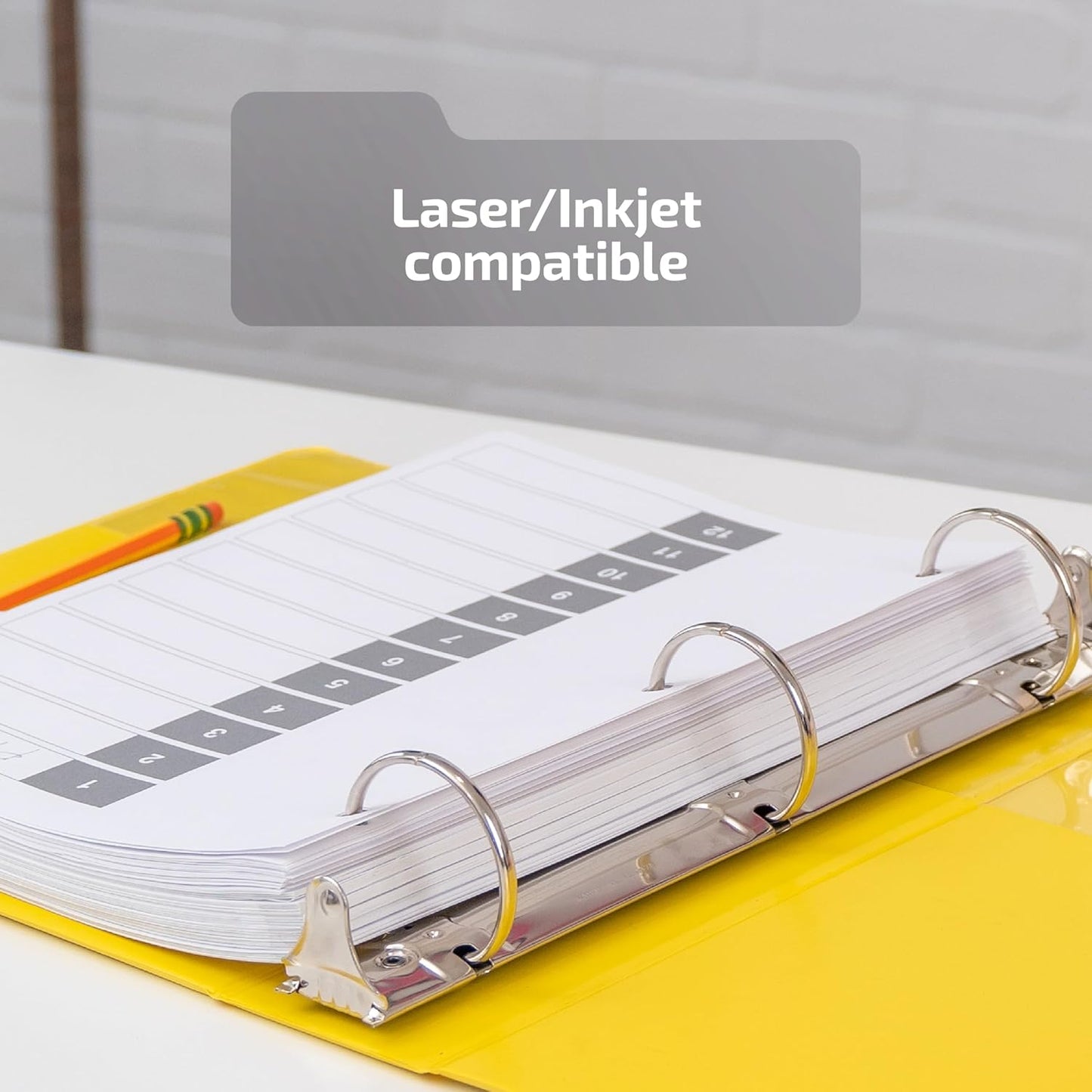 Davis Group 1-12 Index Tab Dividers for 3 Ring Binders, Customizable Table of Contents, 6 Sets