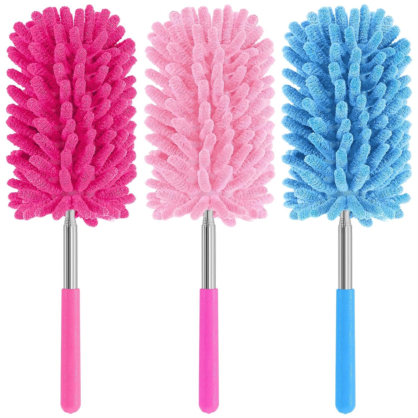 Mini Duster for Cleaning, 360° Bendable Hand Dusters with Extension Pole, Washable Small Duster for Car Interior, Office, Furniture