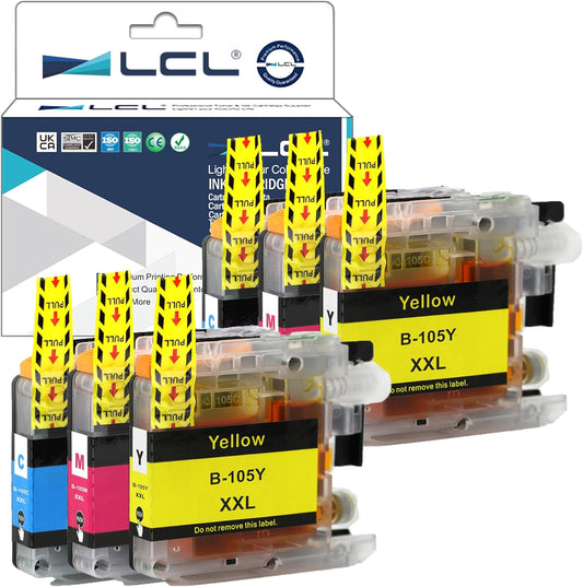 LCL Compatible Ink Cartridge Replacement for Brother LC105 XXL LC1053PK LC105C LC105M LC105Y 1200 Pages MFC-J4710DW MFC-J4610DW MFC-J4510DW MFC-J4410DW MFC-J6520DW MFC-J6720DW MFC-J6920DW (2C2M2Y)