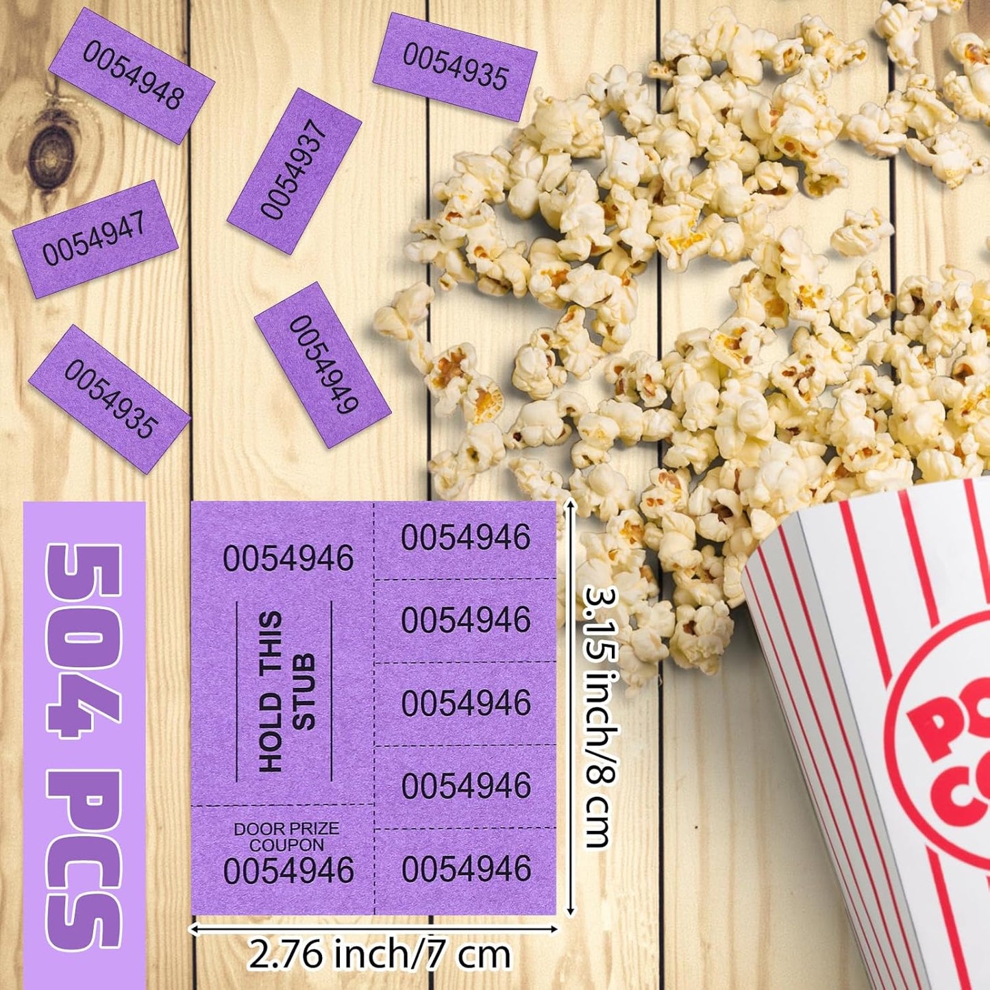 Kosiz 504 Sheets 5 Bid Raffle Ticket with Different Numbers Per Sheet Chinese Auction Tickets for Events Church Basket Auction Silent (Deep Purple)