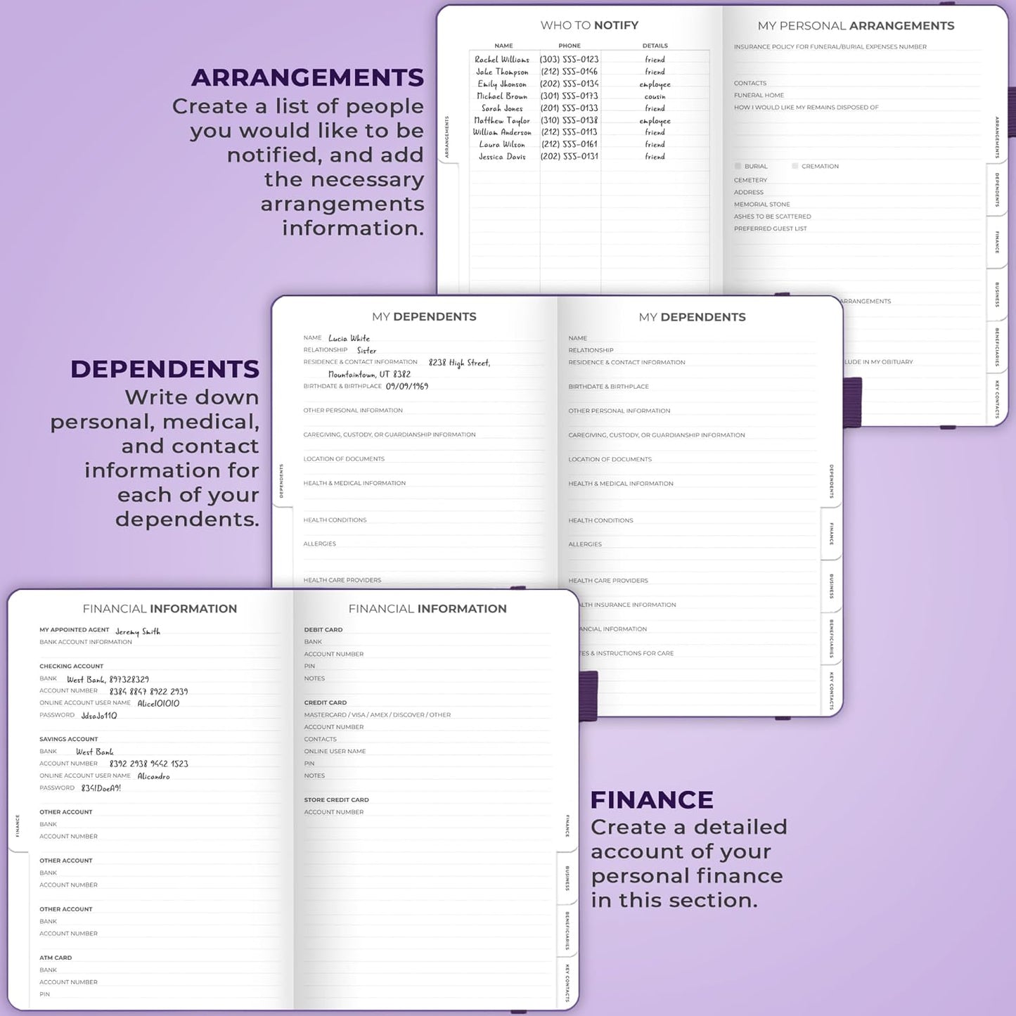Clever Fox End of Life Planner – Final Arrangements Organizer for Beneficiary, Will Preparation, Last Wishes & Funeral Planning, A5 (Purple)