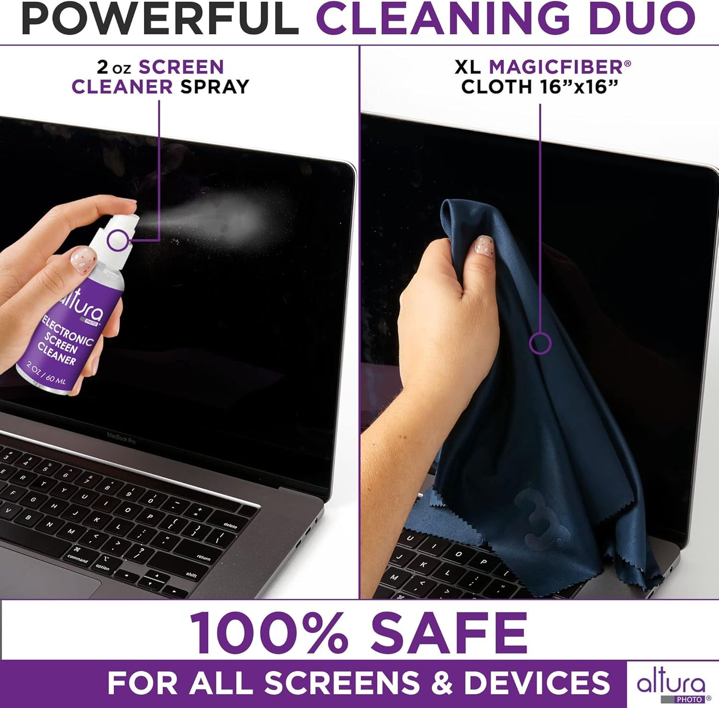 Laptop Computer Keyboard Cleaner - Screen Cleaning Kit All-in-One with Gel & Spray Solution for MacBook and Other Computers