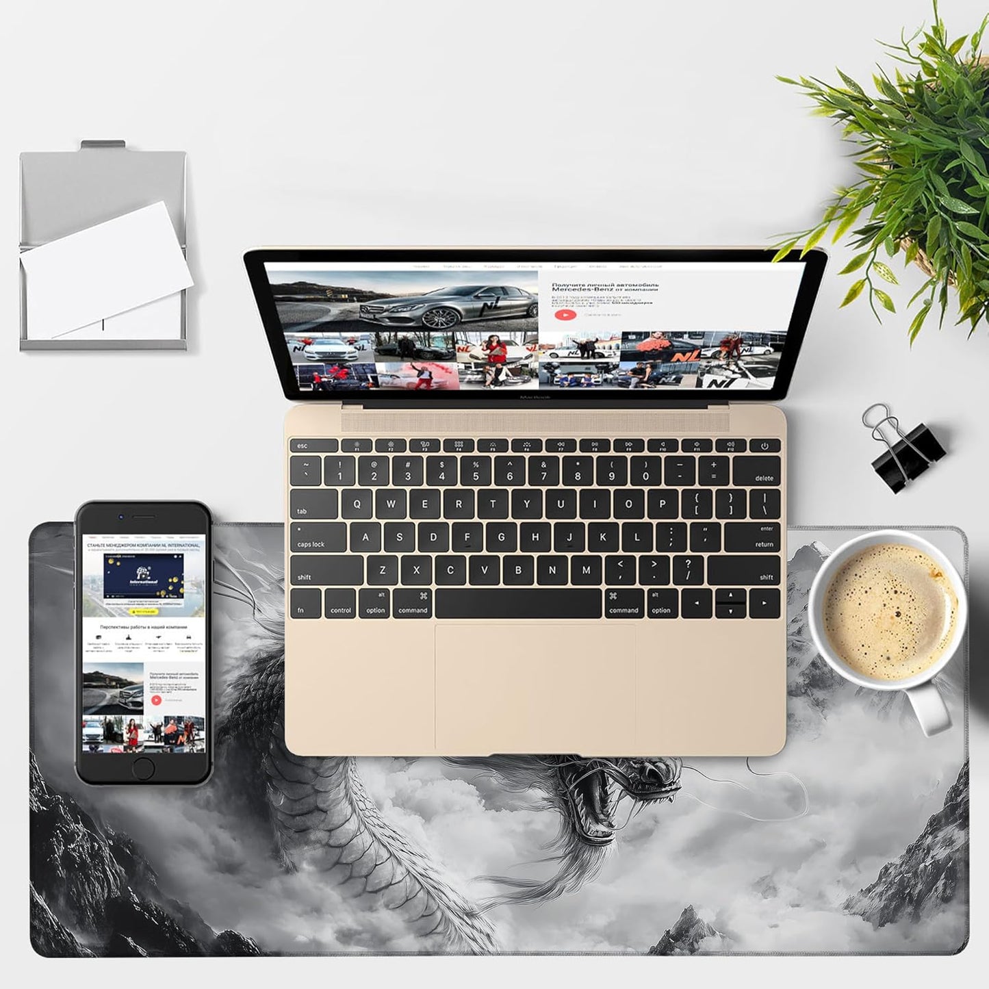 Large Mouse Pad Chinese Dragon Gaming Desk Pad Computer Keyboard Non-Slip Waterproof Mouse Mat with Rubber Base and Stitched Edges Entertainment Office Writing Desk Mat 35.4 x 15.7 Inches